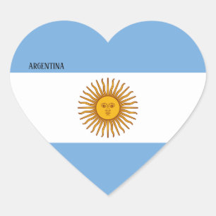 Argentina Flag Splendid Patriotic Heart Sticker