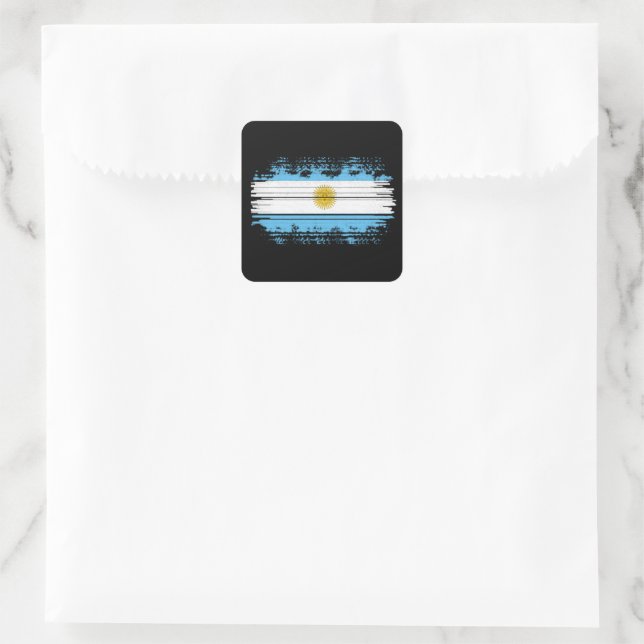 Argentina flag square sticker (Bag)