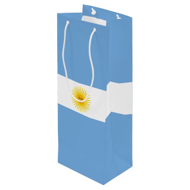 Argentina Flag Wine Gift Bag (Back Angled)