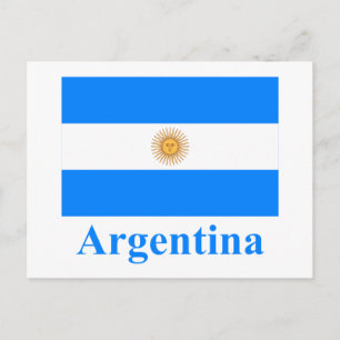 Argentina Flag with Name Postcard