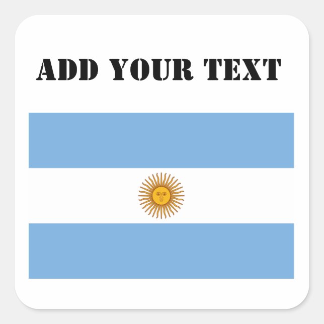 Argentina Flag World Cup 2022 Football Soccer Square Sticker (Front)