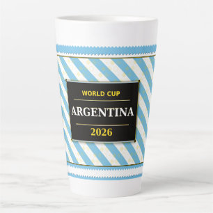 Argentina Football Fan Flag Colours Stripe Pattern Latte Mug