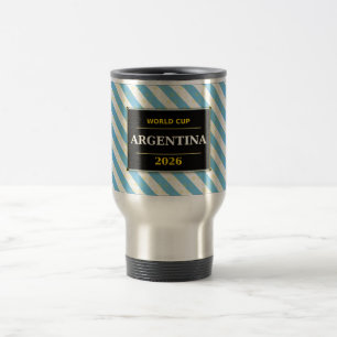 Argentina Football Fan Flag Colours Stripe Pattern Travel Mug