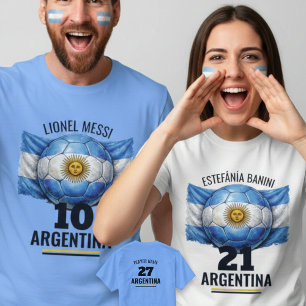 Argentina Football National Flag Heritage Soccer T-Shirt