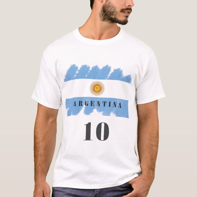 Argentina football number 10 jersey personalise T-Shirt (Front)