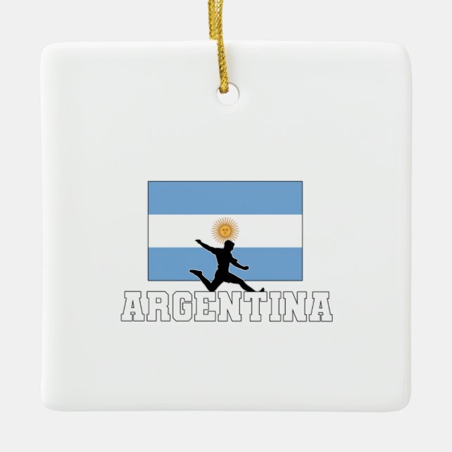 Argentina Football Soccer National Team Ceramic Ornament (Front)