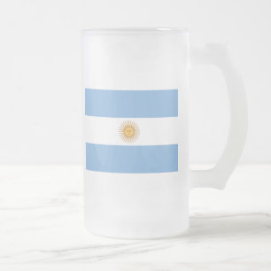 argentina frosted glass beer mug