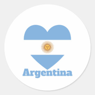 Argentina Heart Flag Classic Round Sticker