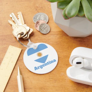 Argentina Heart Flag Key Ring