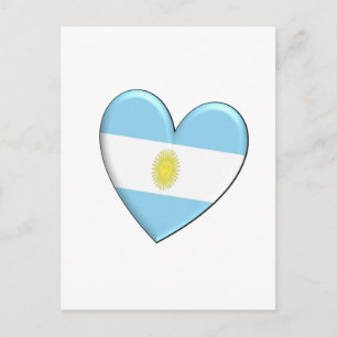 Argentina Heart Flag Postcard