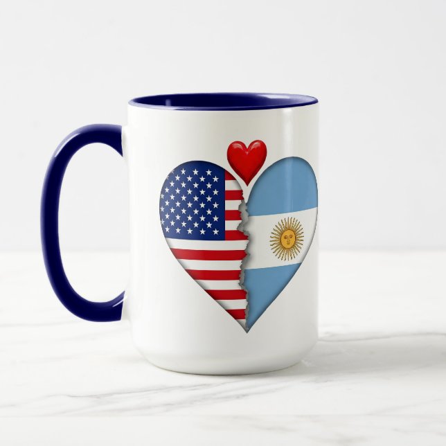 Argentina Heart flags Hispanic Heritage Mug (Left)