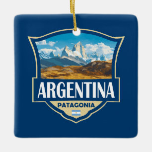 Argentina Illustration Retro Badge Ceramic Ornament