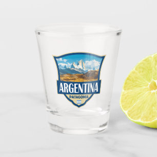 Argentina Illustration Retro Badge Shot Glass