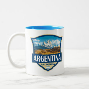 Argentina Illustration Retro Badge Two-Tone Coffee Mug