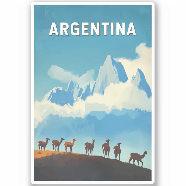 Argentina Illustration Travel Art Vintage (Front)