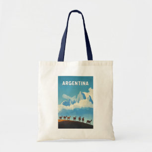 Argentina Illustration Travel Art Vintage Tote Bag