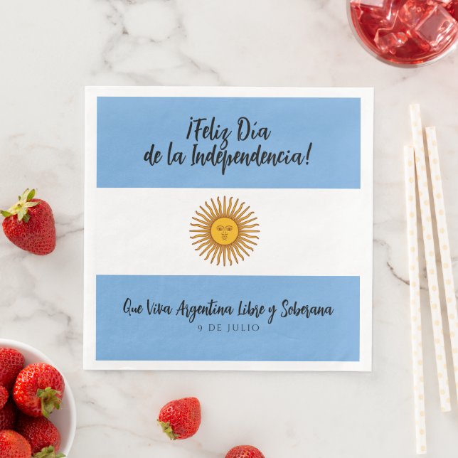 Argentina Independence Day Flag Napkin (Insitu)