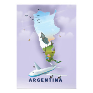 Argentina Map Travel poster