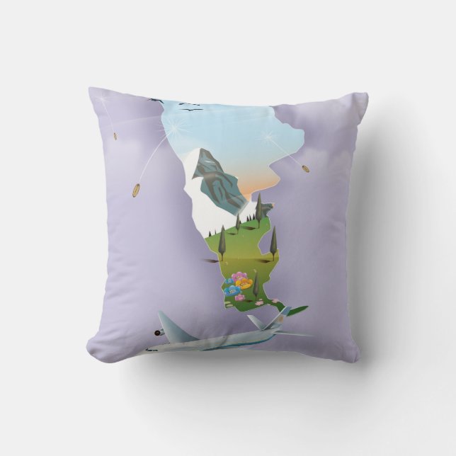 Argentina Map Travel poster Cushion (Front)