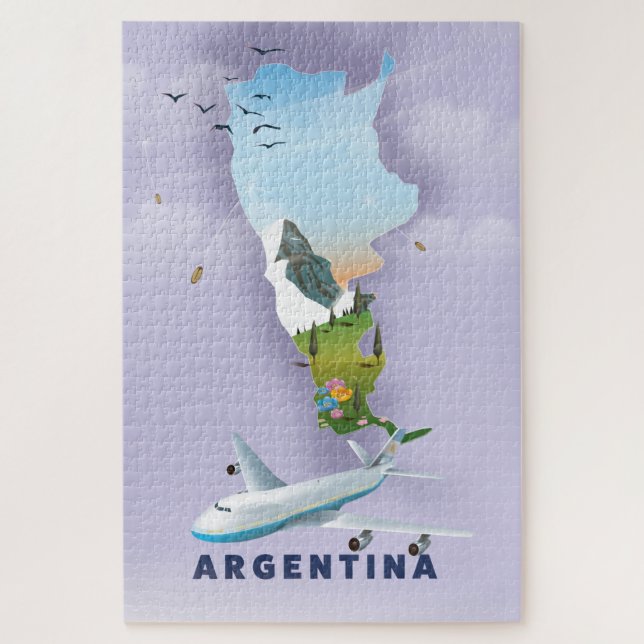 Argentina Map Travel poster Jigsaw Puzzle (Vertical)