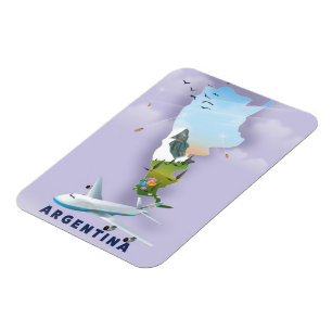 Argentina Map Travel poster Magnet