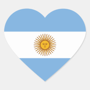 Argentina National Flag Heart Sticker