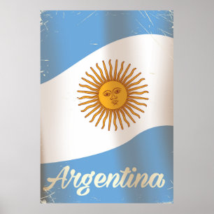 Argentina National flag vacation poster