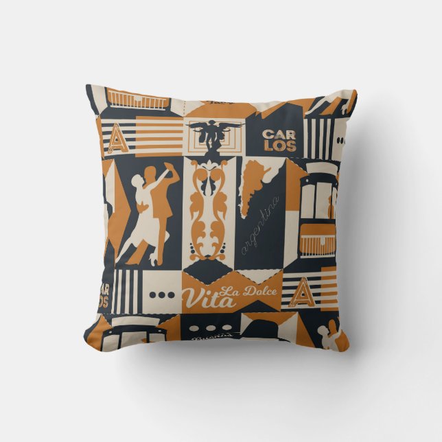 argentina pattern seamless design illustration cushion (Front)