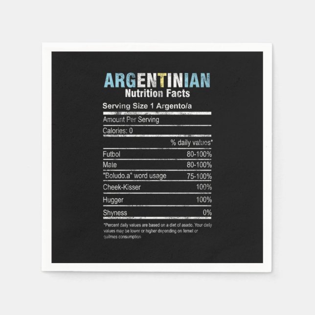 Argentina People Heritage Descent Argentinian Nutr Napkin (Front)