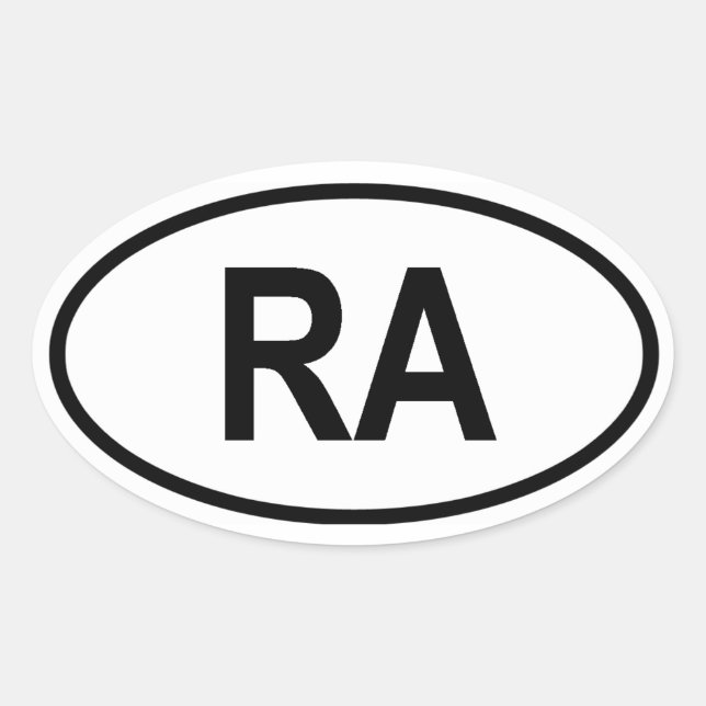 Argentina "RA" Oval Sticker (Front)