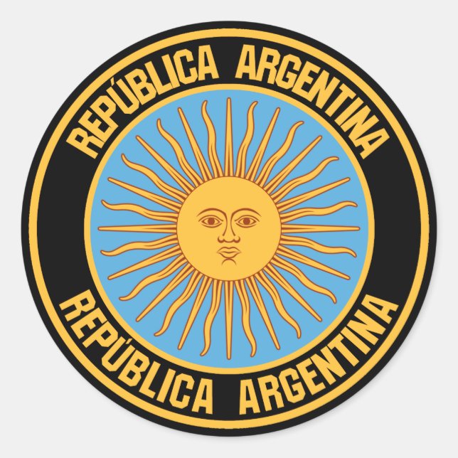 Argentina Round Emblem Classic Round Sticker (Front)