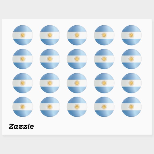 Argentina  Round Icon Flag  Classic Round Sticker (Sheet)