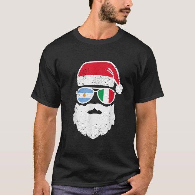 Argentina Santa Claus Christmas Funny Italian Arge T-Shirt (Front)