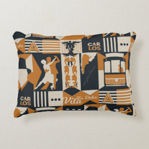 Argentina: Seamless Ethnic Illustration. Decorative Cushion