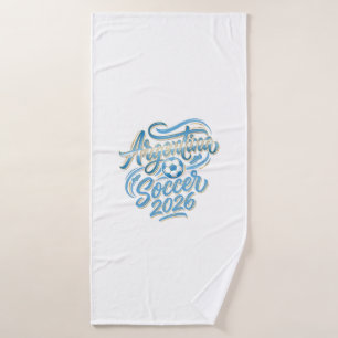 Argentina Soccer 2026 Soccer Bold Country Typograp Bath Towel