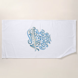 Argentina Soccer 2026 Soccer Bold Country Typograp Beach Towel