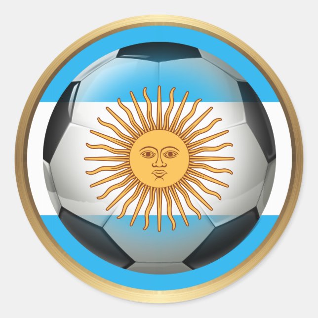 Argentina Soccer Ball Classic Round Sticker (Front)
