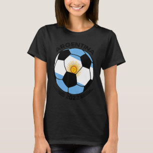Argentina Soccer Ball Flag Argentinian Football Pr T-Shirt