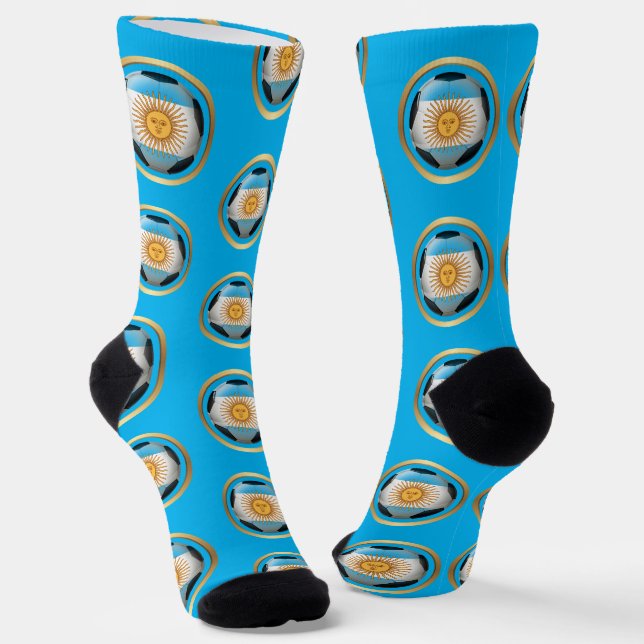 Argentina Soccer Ball Socks (Angled)