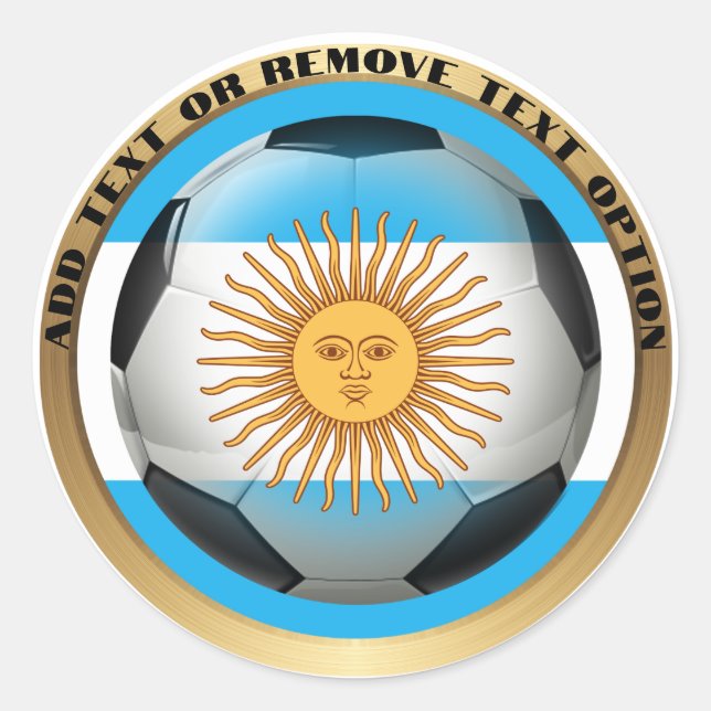 Argentina Soccer Ball Sports Classic Round Sticker (Front)