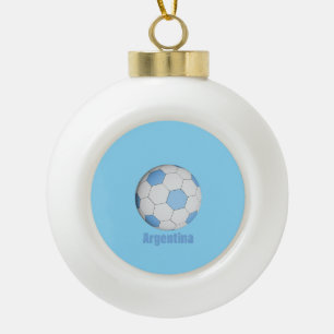 Argentina soccer  ceramic ball christmas ornament