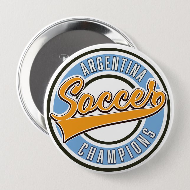 Argentina Soccer Champions 10 Cm Round Badge (Front & Back)