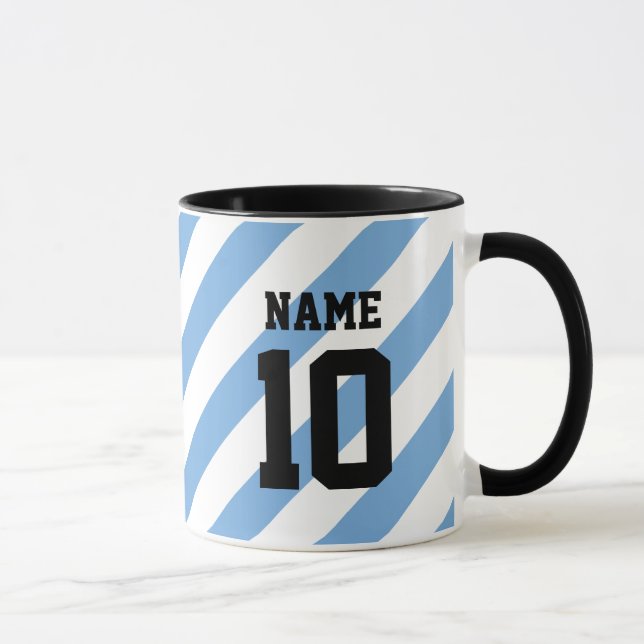 Argentina soccer fan custom jersey number coffee mug (Right)