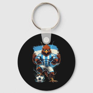 Argentina Soccer Fan Flag Vintage Pride Animal Bir Key Ring