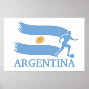 Argentina Soccer Flag Poster