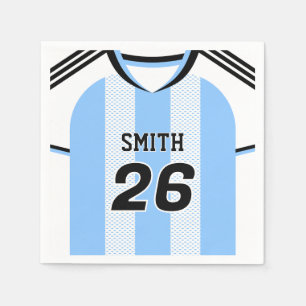 Argentina Soccer Jersey Custom Name Number Napkins