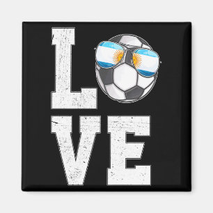 Argentina Soccer Love Argentina Fan Flag T Shirt Magnet