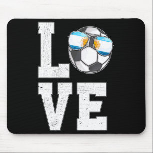 Argentina Soccer Love Argentina Fan Flag T Shirt Mouse Mat