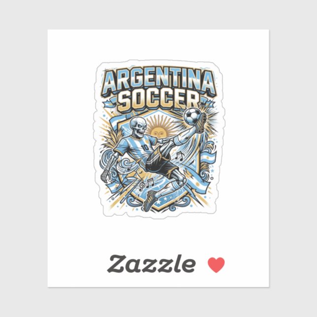 Argentina Soccer Skeleton Striker Nations Poster S (Sheet)
