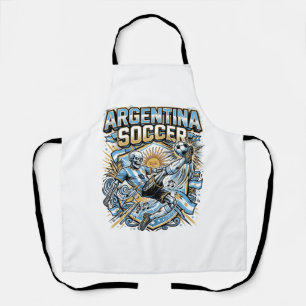 Argentina Soccer Skeleton Striker Nations Poster S Apron